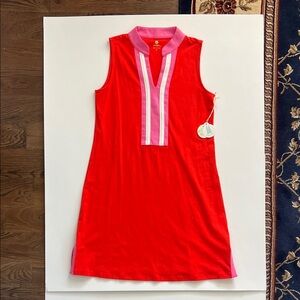 Spartina Sleeveless Dress with Pink Trim